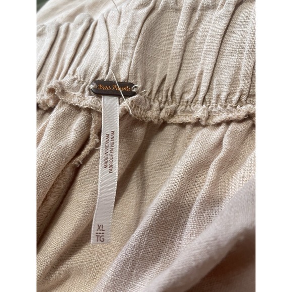 Free People days end linen pull-on pants in sand dollar Size XL Comfort Summer - Picture 8 of 14